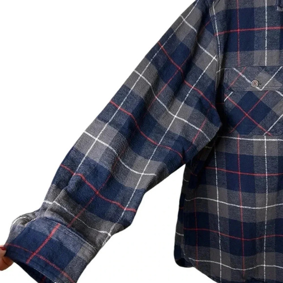 Jachs New York Flannel shirt ,men XXL, Blue ,large checkered, warm, button front - Picture 10 of 16